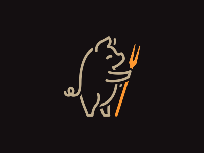 Pig logo linear logo pig piggy piggy back snacks snacks