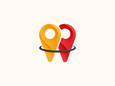 Geolocation Logo coloful design logo geolocation gradient graphic design illustrator logo red tourism tourism logo yellow