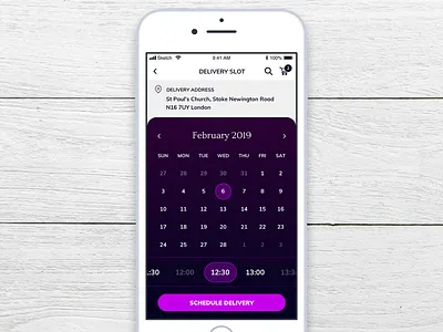 Daily UI 080 - Date Picker 080 app calendar daily 100 challenge daily challenge daily ui dailyui date picker date selector food app ios mobile mobile app sketch ui ui challenge ui interface