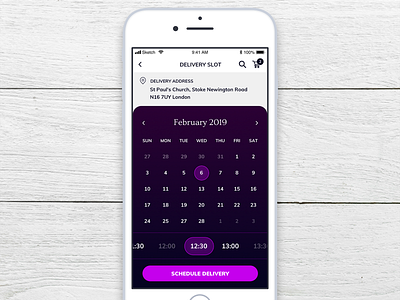 Daily UI 080 - Date Picker 080 app calendar daily 100 challenge daily challenge daily ui dailyui date picker date selector food app ios mobile mobile app sketch ui ui challenge ui interface
