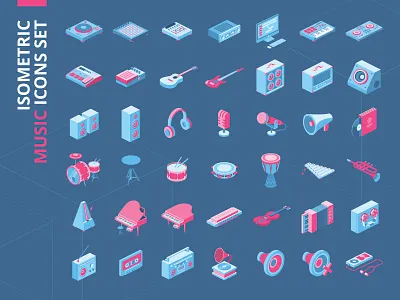 Music Icons 3d affinity concept creative design flat icon icon a day icon app icons idea illustrate illustrated illustration illustrator isometric logo vector web webdesign
