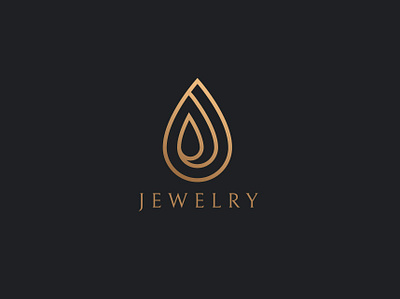 Jewelry logo concept branding drop eardrop elegance flat gold gradient graphic design jewelry line line art logo luxurious luxury modern serif thin