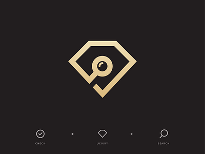 Logo design check design flat gradient icon illustration logo luxe luxurious luxury search