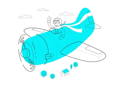 Hello hello illustration plane sky vector