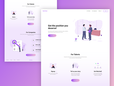 Talentaitans • Landing page adobe xd jobsite landing page ui