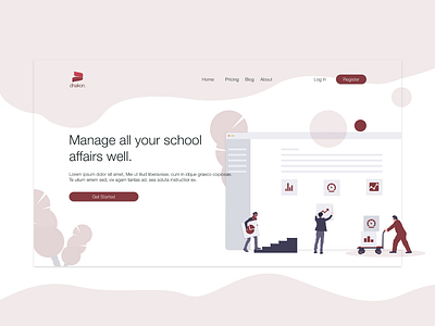 Landing Page Dhakon School adobexd dekstop ilustration landingpage school ui web website