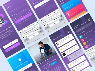 🔥 Online Course App [Freebie] 🔥 academic app course design design freebie education figma figma freebie free design freebie freebies frontend login screen mobile register screen screens ui ux video welcome screen