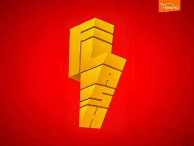 FlasH 3d art flash lettering logo print typography