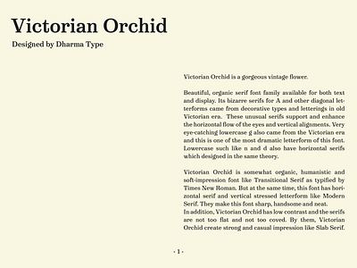 Victorian Orchid font font design serif type type design typeface