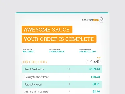 Daily UI 017: Email Receipt daily ui ecommerce email email receipt order receipt ui