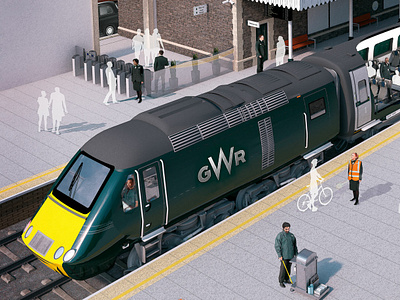 GWR Train Station 3d 3d illustration 3dillustration cgi design illustration railway station train train station visual visualisation visualization