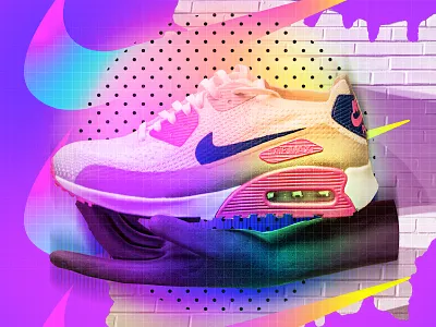 ♥Nike Me! adobe art collage collageart color gradient illustration love nike nike air max photoshop poster posterdesign retro swiss texture trainers type typography vector