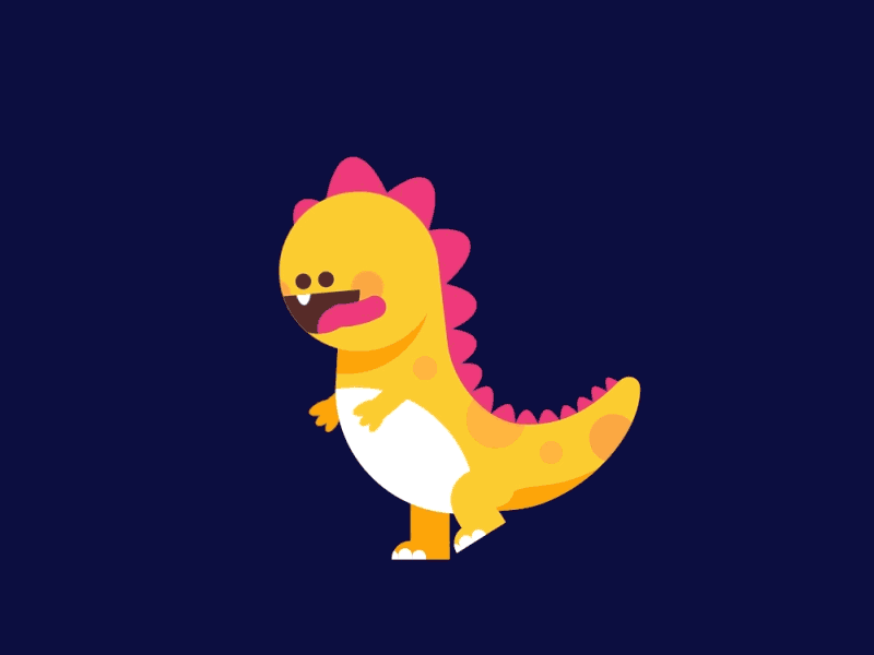 Dino animal animation character dino dinosaur fun happy illustration pet rex run run cycle tyrannosaurus