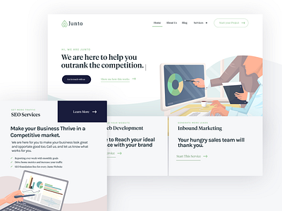 Junto 2019 Redesign brand branding desktop hover effects illustration illustration desktop redesign services web web 2.0 website