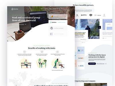 Junto 2019 Redesign Innerpages careers page desktop development illustrations innerpages service pages services web website