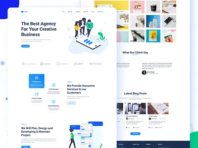 Agency Landing Page Freebie adobe xd agency landing page landing page ui user experience design userinterfacedesign ux web web deisgn