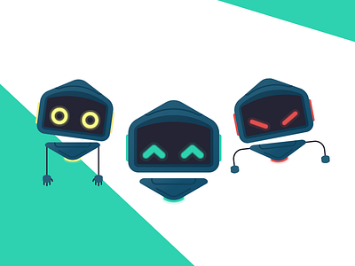 Robo Mascot V.2 Expressions branding character character design cute design flat geek hexagon illustration logo mascot mascot design robot robotics vector