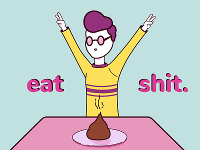 EatShit. branding design flat icon identity illustration illustrator minimal ui ux vector