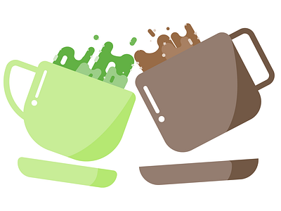 Beverage Battle coffee coffee cup flat flat graphic illustrator tea tea cup tea graphic