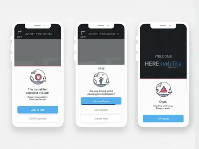Messages UI for application messages accept app colorful design drawer illustration ios location maps message mobile navigation oops ride ui ux vector