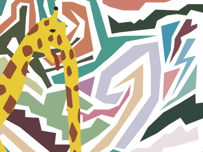 Hybrid Series - Giraffe Elephant adobe animal assignment college design giraffe illustrator student