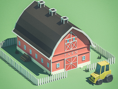 Barn I 3d cinema 4d design farm illustration motion graphics octane render tractor transport