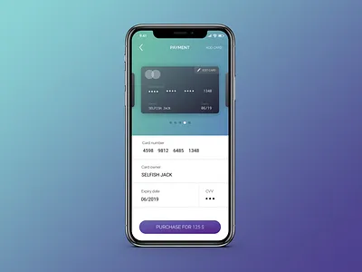 #002 Daily UI - Credit Card Checkout app checkout credit card dailui design gradient iphone x prospect ux