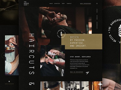 Barbershop barbershop black design fashion minimal ui ux web design website