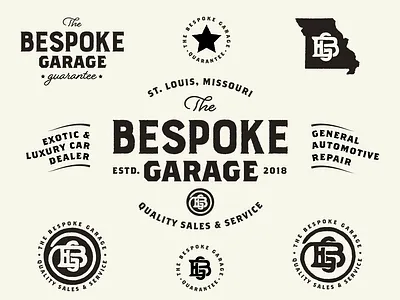 The Bespoke Garage Logo Concept bespoke branding design garage identity illustration logo texture type typography vintage logo