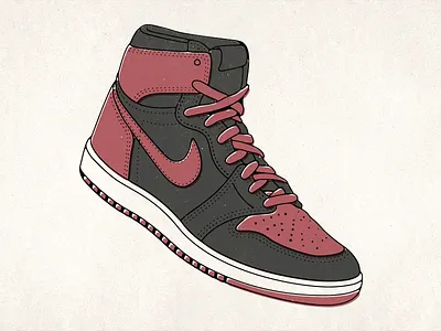 Jordan 1 Bred air jordan design illustration jordan michael jordan nike print retro shoe sneaker vintage