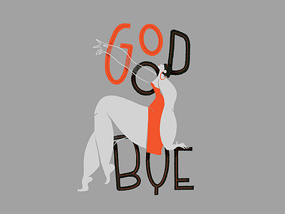 Goodbye beauty bye character design digital dress fashion goo good goodbye illustration leaving legs lettering poster sexy woman