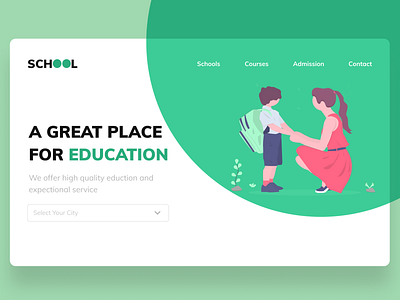 School Website Concept branding clean color cover design design ecommerce ecommerce design flat icon identity illustration landing page logo minimal typography ui ux vector web website