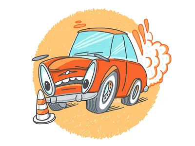 Hold Your Horses blue breaking car cartoon cartoon art design drawing eyes holding illustration orange school sketch smoke