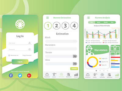 Harvest Report Based on Mobile App analyse analytic android apple design harvest ios login login design login page mobile app oil palm report ui ui ux ui ux design ux ux designer