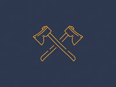 Crossed Axes axe axe throwing axes crossed line art line logo minimal art minimal logo simple logo