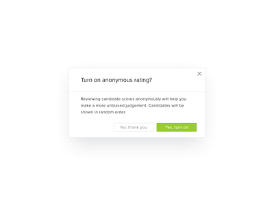 Idea for a fairer hiring process anonymous app design hiring modal modal window popup rating recruit ui ux web