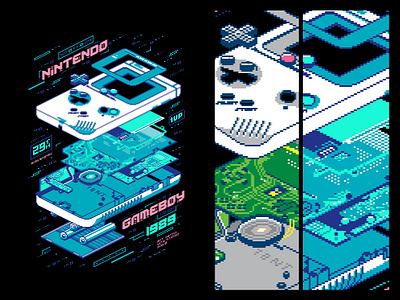 Dot Matrix Game 8bit chiptune debut debut shot debutshot game art gameboy graphic design illustration art pixel art retro console