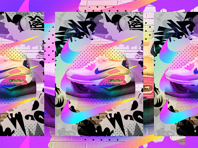 ♥Nike Me! adobe art collage collageart color gradient illustration love nike nike air max photoshop poster posterdesign retro swiss texture trainers type typography vector