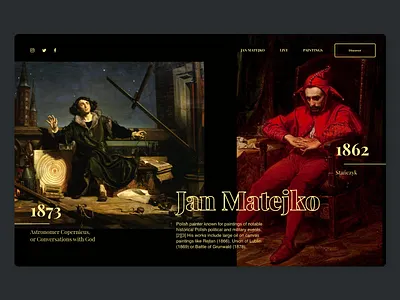 Jan Matejko Landing Page adobexd dailyui design landingpage ui web adobe