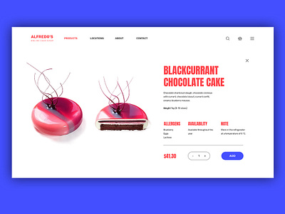 Online Cake Shop - Open product page adobe design design trends photoshop product design typography ui ux web web design