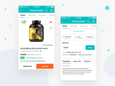 HealthKart Product Detail Page app ui app ui design design ecommerce app ecommerce app design health app interaction design mobile app design product detail page product page design ui ux