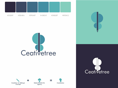 Creative Tree Logo branding circle concept cool creative design graphic iconic illustration logo logotype monogram typography