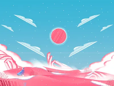 FallenKnight 1 art astronaut color desert design gradient hand illustration knight planet texture