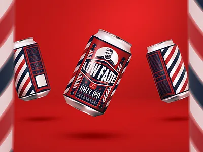 Low Fade Hazy IPA barber barbers barbershop beer beer art beer can brew brewery labeldesign packaging design rock vintage