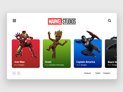 Marvel Character Web Concept adobexd character concept colorful design design designs gradient gradient color interface design marvel marvel comics minimal sketch sketch app ui user experience user interface ux web website website concept