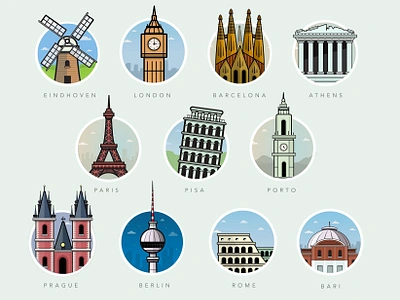 Case Study: European Landmarks bari berlin buildings city cityscape dublin england europe ireland locations london madrid paris pisa rome