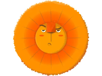 Sun Lion design illustration lion lion head lion king sun vector