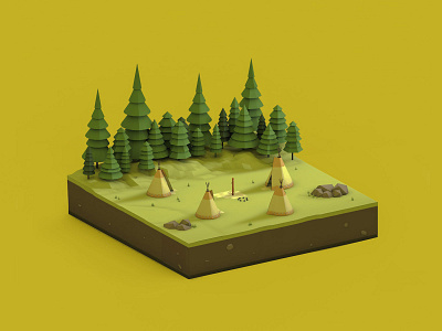 America 3d c4d cinema 4d comic design diorama herge illustration low poly lowpoly lowpolyart tintin