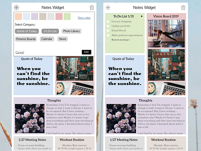 Notes Widget dailyui dailyuichallange notesui noteswidgetui pasteluidesign ui design uidesign