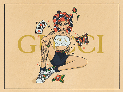 Medusa Pinup Girl gucci illustration medusa pinup sailor jerry snakes tattoo